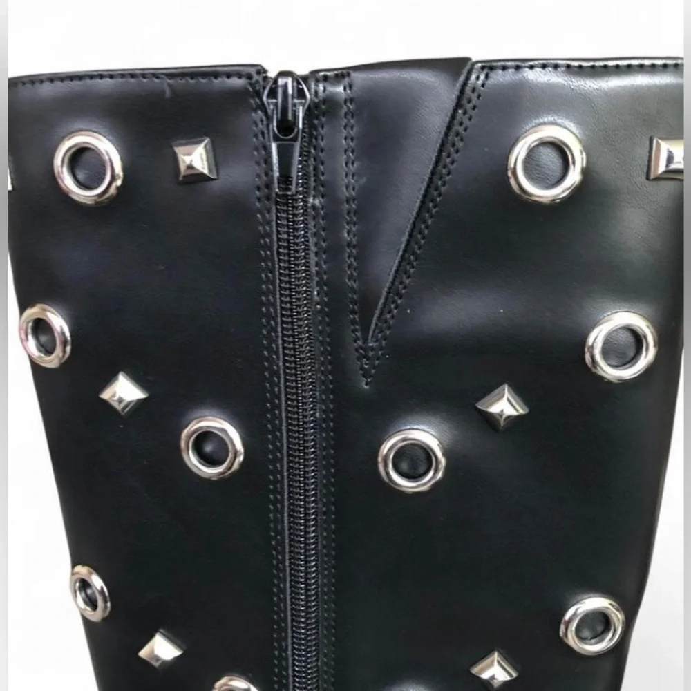 I.N.C. International Concepts Women's Black Saiqa Grommet Knee High Boots 6.5 M